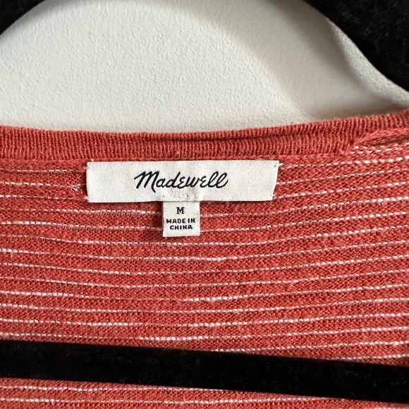 Madewell Summer Ryder Stripe Cardigan in Rusty Torch - Picture 5 of 7